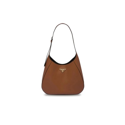 PRADA ENAMEL METAL TRIANGLE LOGO MAGNETIC CLOSURE LEATHER SHOULDER BAG 1BC181 (40*30*9cm)